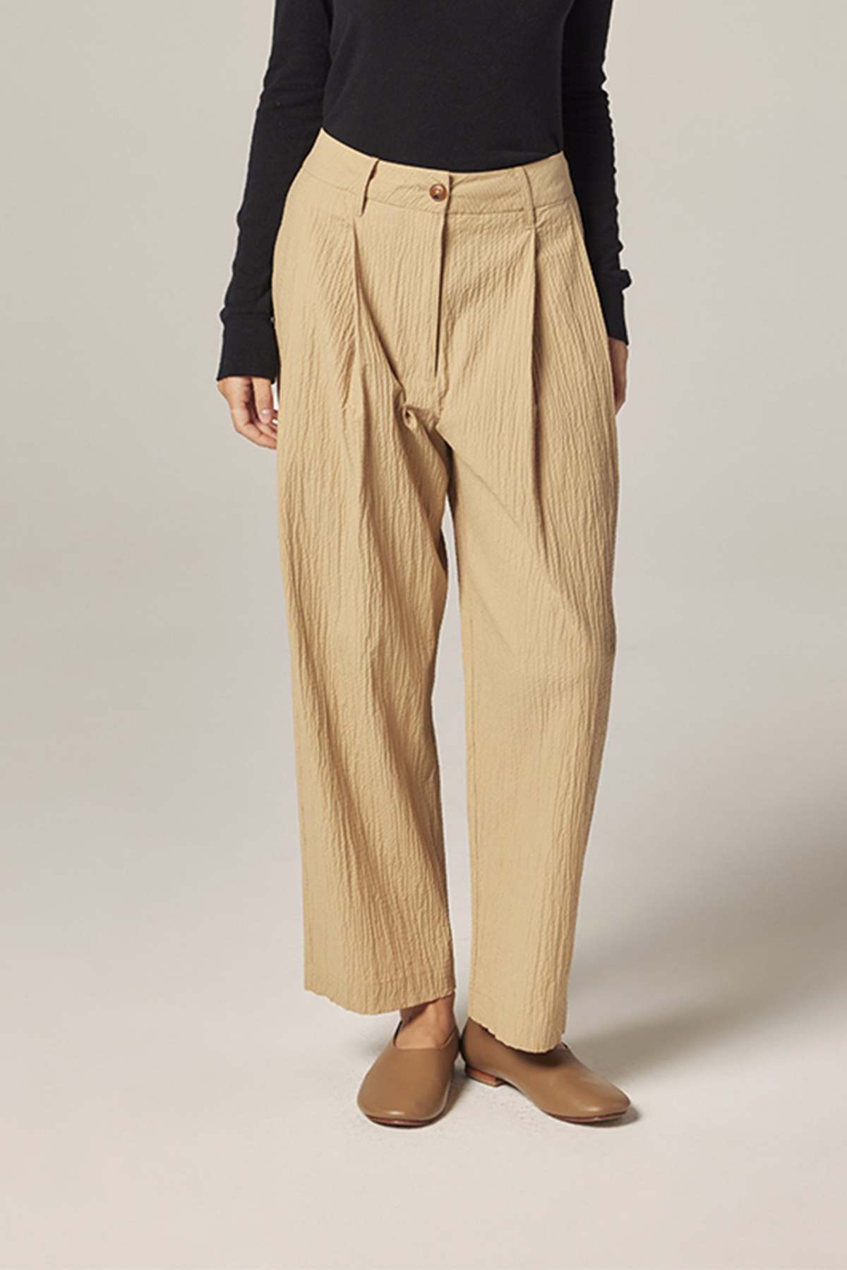 amente Elastic Back Pants - Tan - Image 1 of 8