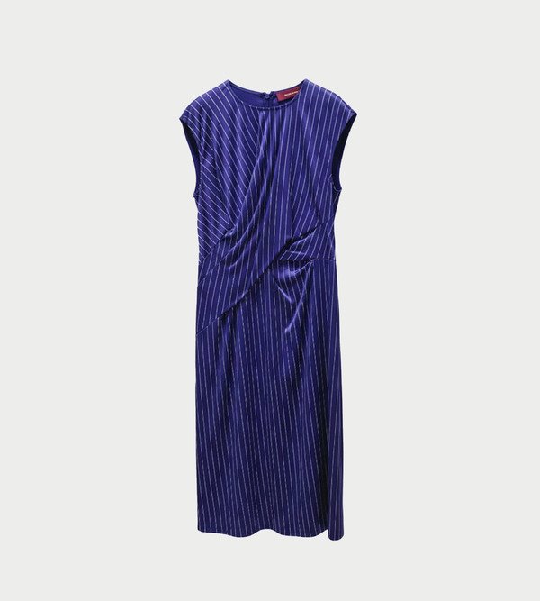 Sies Marjan Edie Pinstripe Wrap Dress - Sapphire