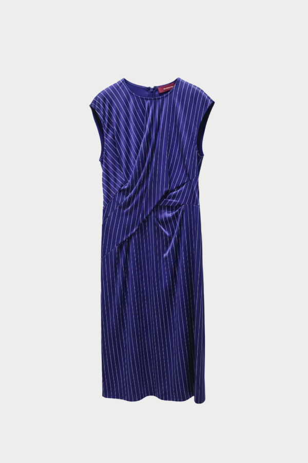 Sies Marjan Edie Pinstripe Wrap Dress - Sapphire