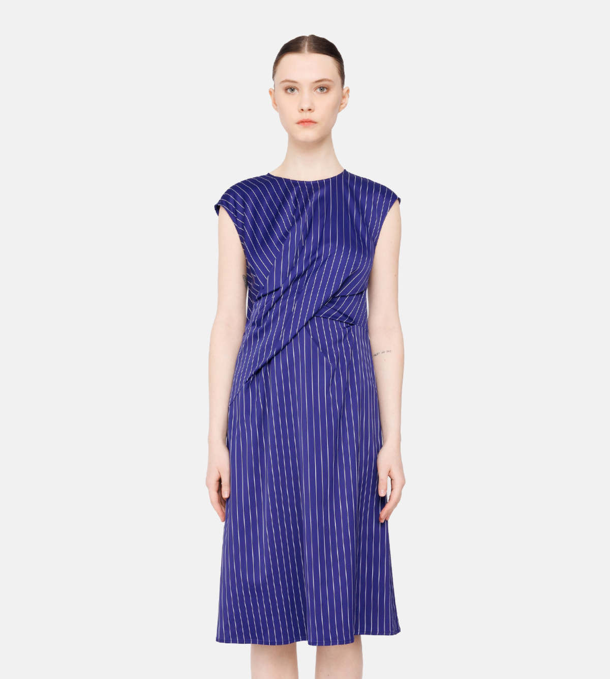 Sies Marjan Edie Pinstripe Wrap Dress - Sapphire - Image 2 of 4