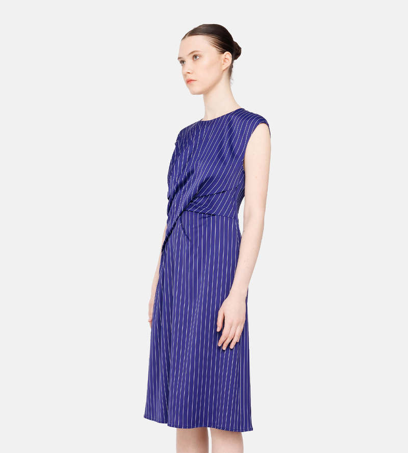 Sies Marjan Edie Pinstripe Wrap Dress - Sapphire