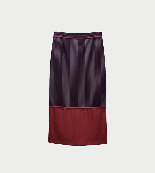 Sies Marjan Gisela Pinstripe Skirt - Navy/Rhubarb