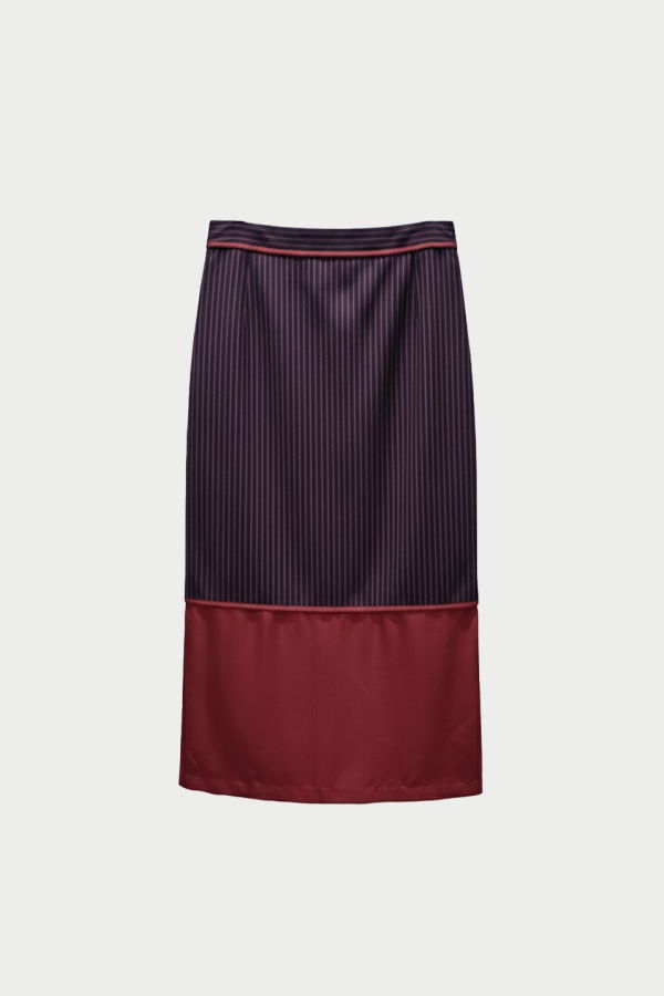 Sies Marjan Gisela Pinstripe Skirt - Navy/Rhubarb