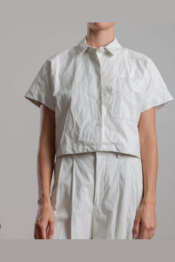 Pharaoh Zoey Faux Leather Shirt - Ivory