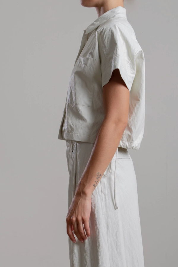 Pharaoh Zoey Faux Leather Shirt - Ivory