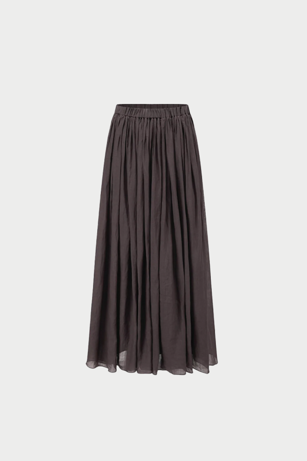 INTO THE EAST Thinly Pleated Skirt - Coffee