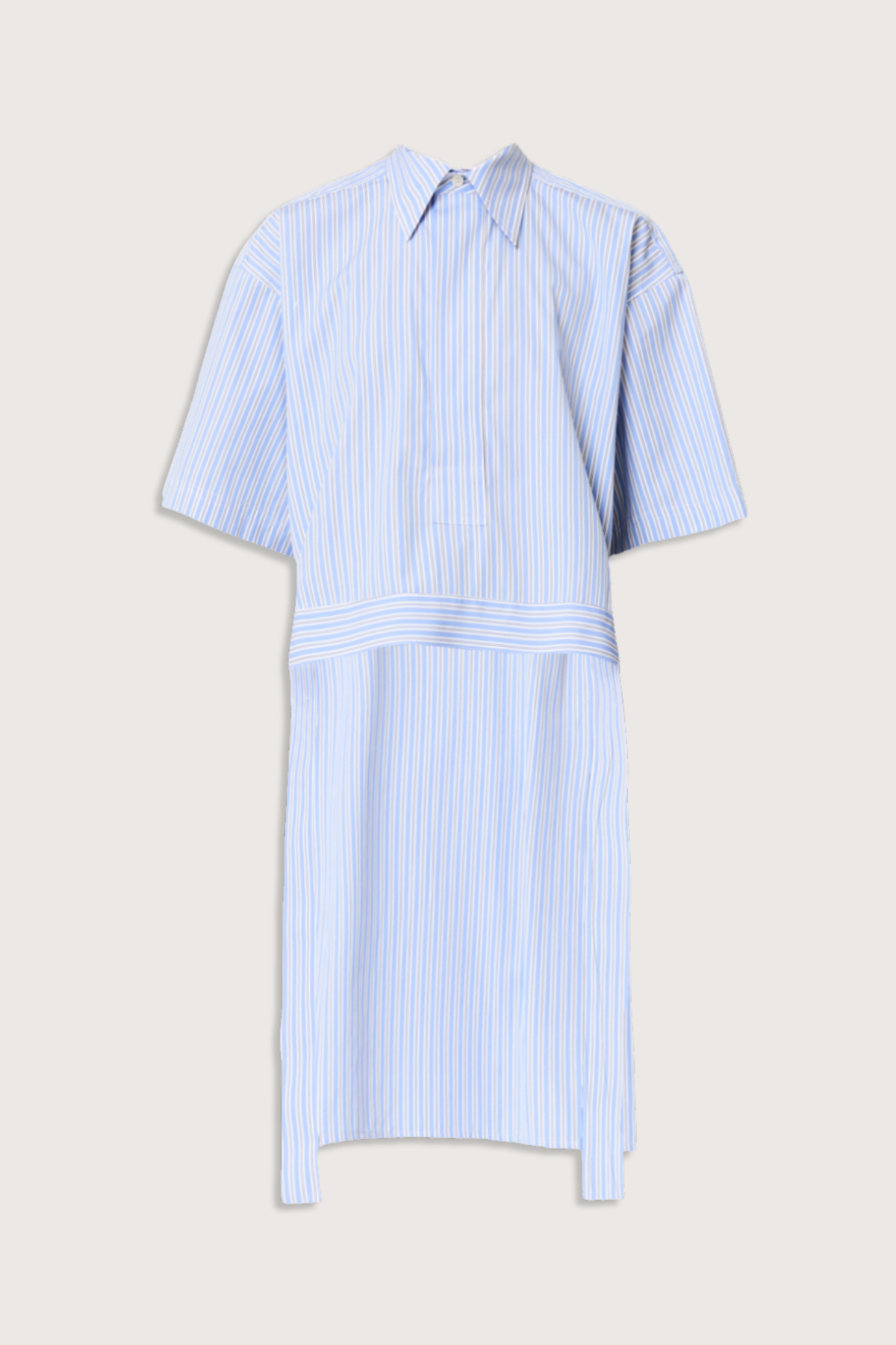 Plan C Striped Belted Shirt - Blue Stripe - Image 1 of 4