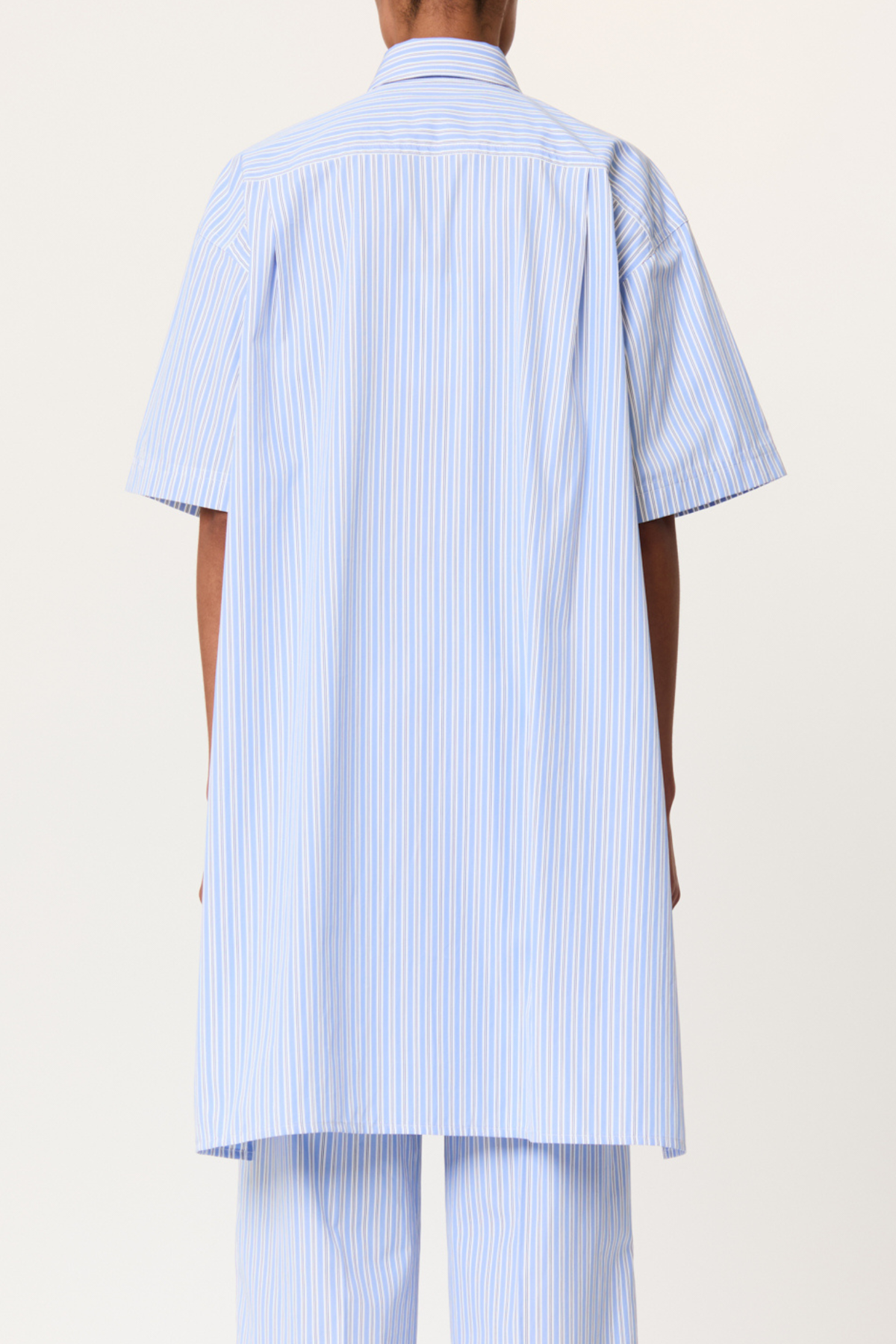Plan C Striped Belted Shirt - Blue Stripe - Image 4 of 4