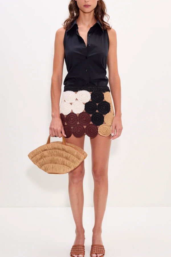 Simon Miller Beep Beep Mini Skirt - Earth Tone Combo