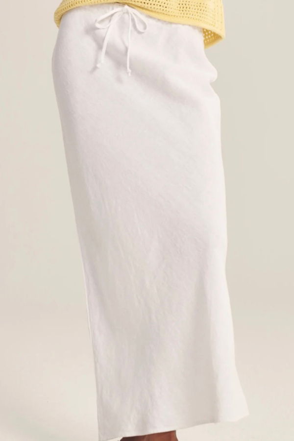 Velvet Beka Linen Skirt - White