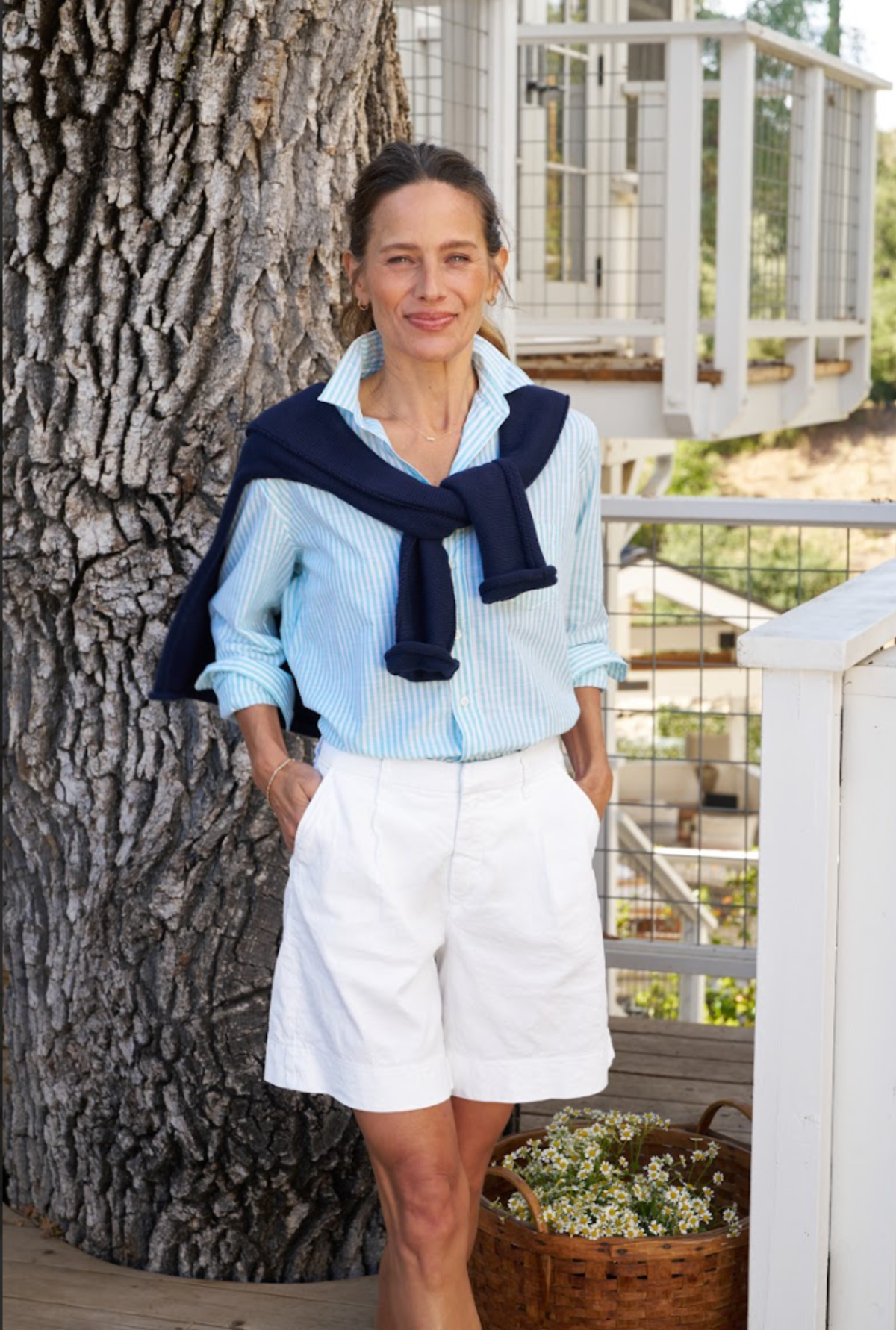 Frank & Eileen Golf Short Shorts - White Performance Linen - Image 2 of 4