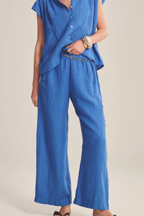 Velvet Lola Linen Pant - Bluejay