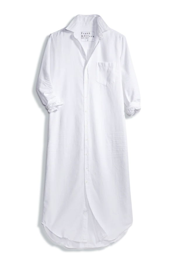 Frank & Eileen Rory Maxi Shirtdress - White Tattered Wash Denim