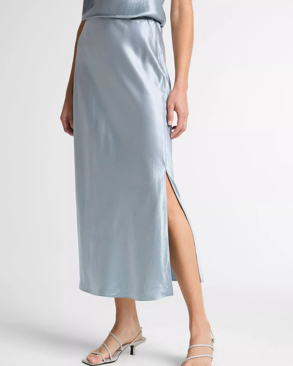 VINCE Side Slit Slip Skirt - Light Lagoon