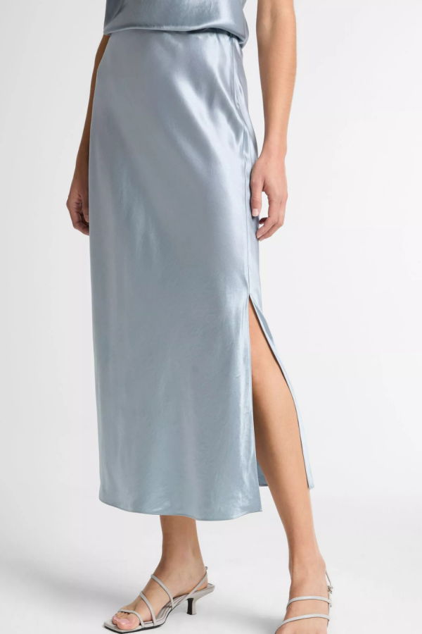 VINCE Side Slit Slip Skirt - Light Lagoon