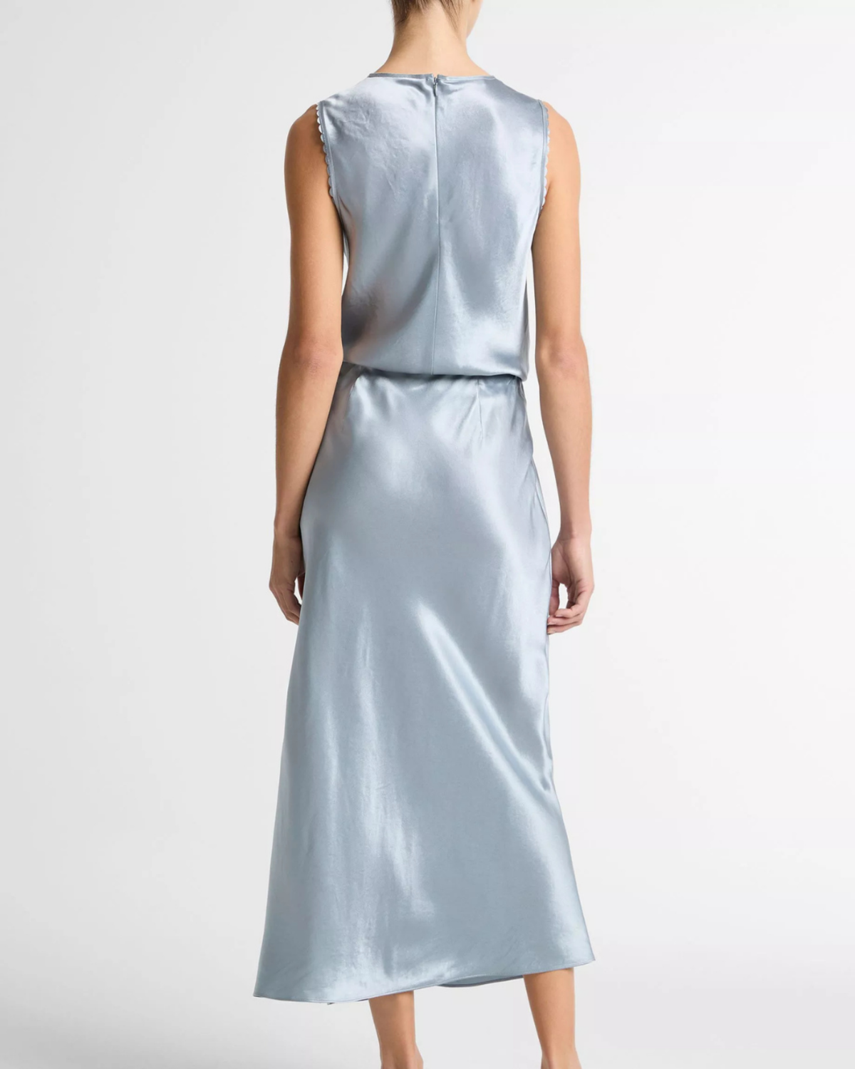 VINCE Side Slit Slip Skirt - Light Lagoon - Image 4 of 4