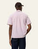LES DEUX Lukas Stripe Cotton Linen Short Sleeve Shirt - Crocus Pink - Thumbnail 4
