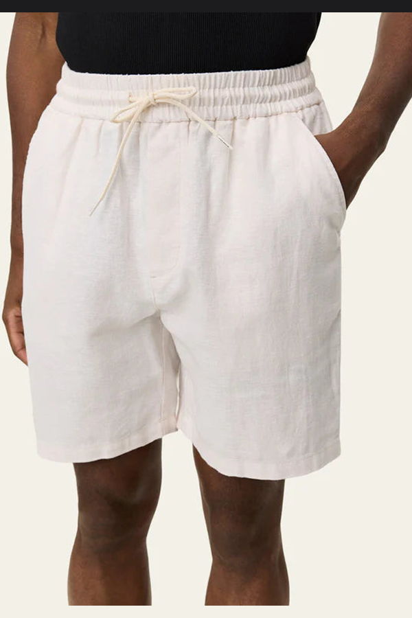 LES DEUX Otto Linen Shorts - Eggnog