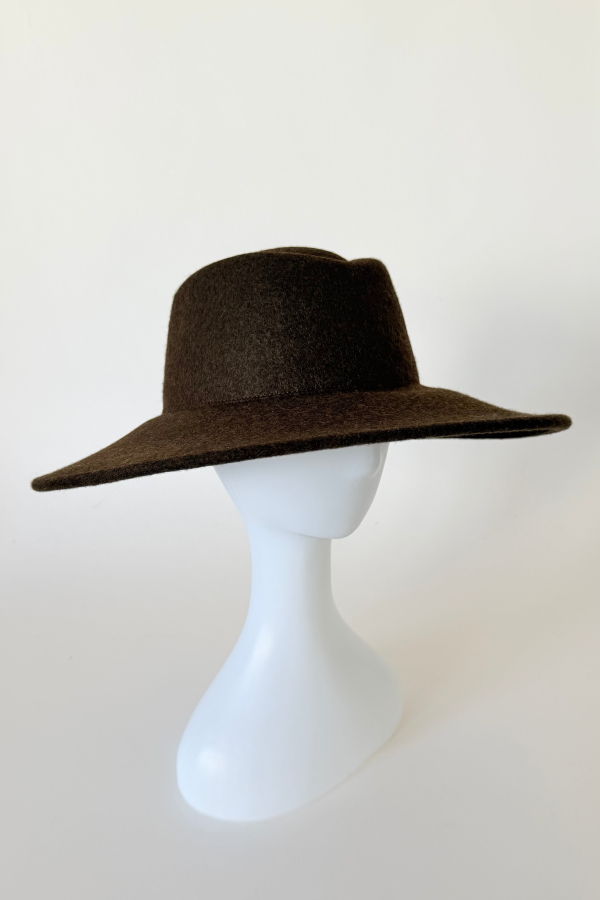 Dai Hat in Brown Melange Wool
