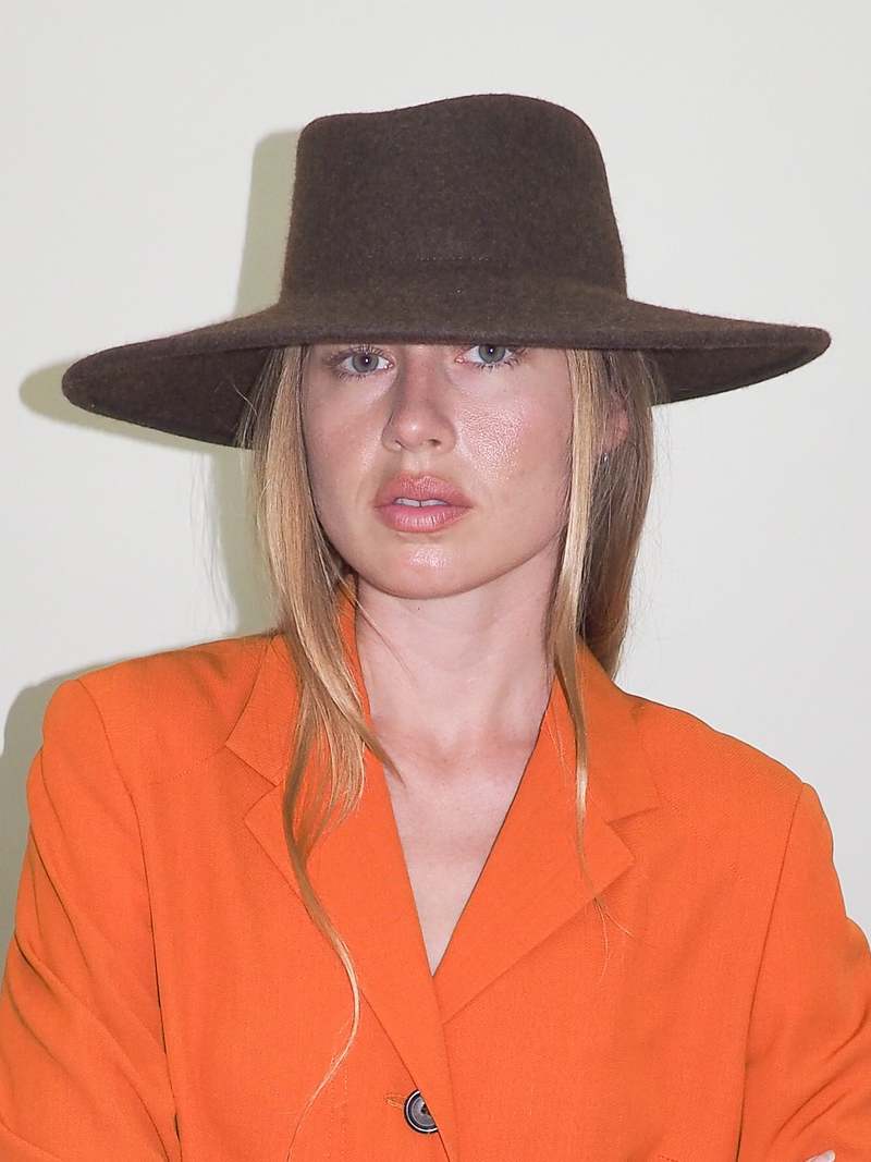 Dai Hat in Brown Melange Wool