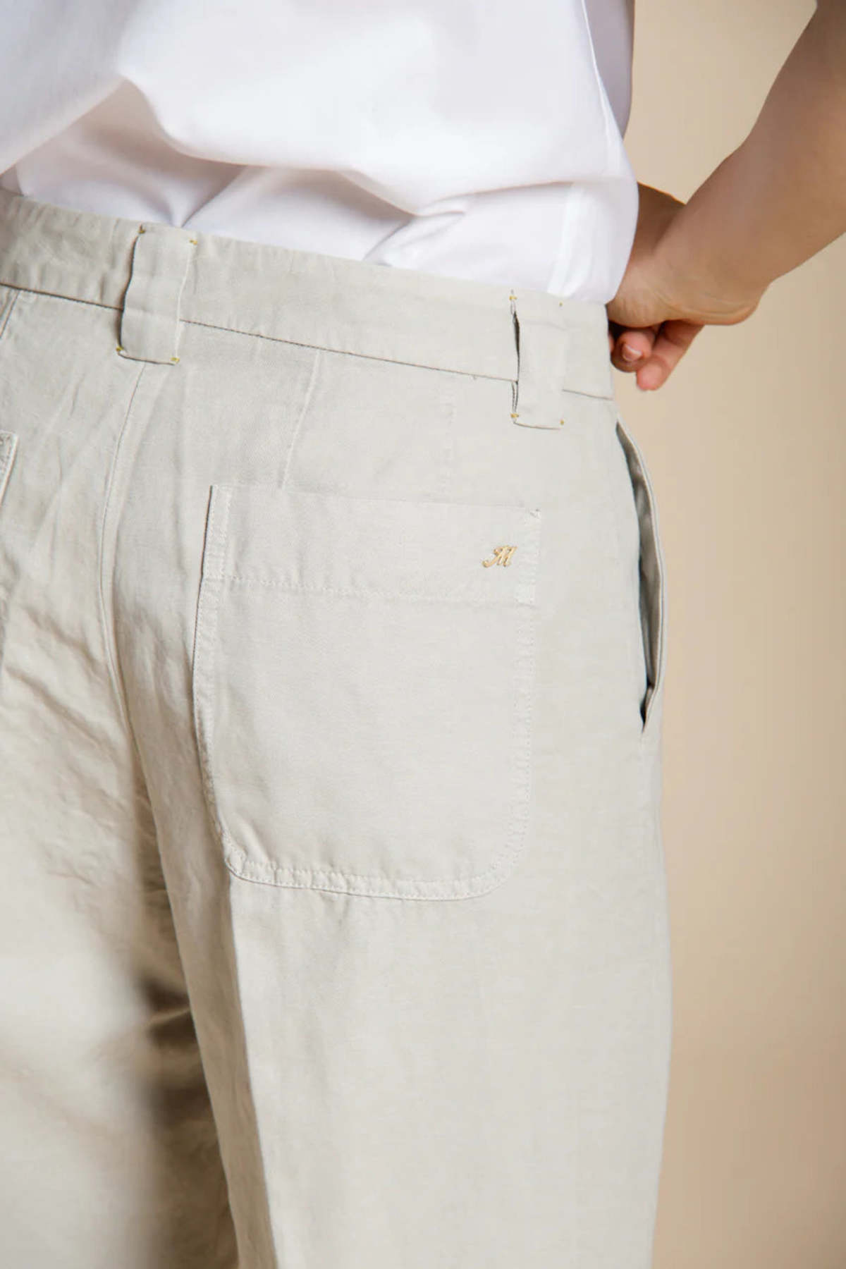 Mason's New York Studio Cropped Trousers - Silver/Taupe - Image 2 of 3