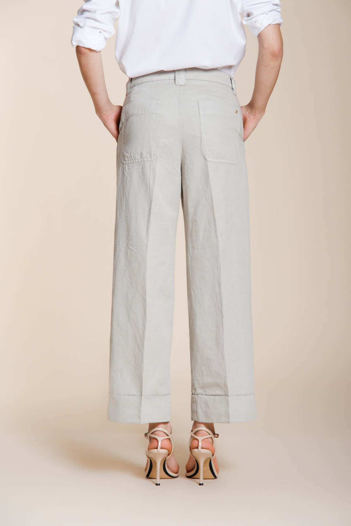Mason's New York Studio Cropped Trousers - Silver/Taupe - Image 3 of 3