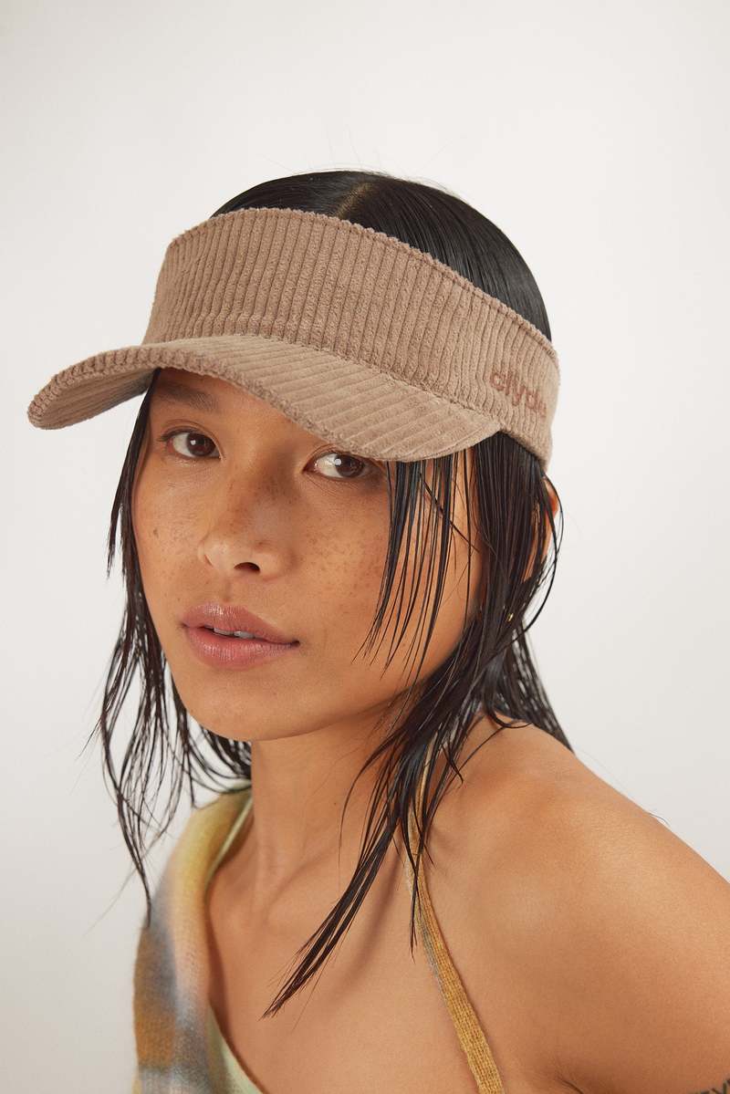 Sport Visor in Khaki Corduroy