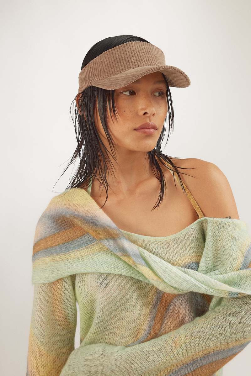 Sport Visor in Khaki Corduroy