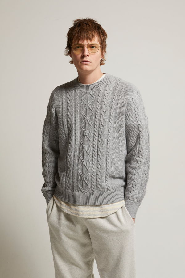 Asher Andre Relaxed Cotton-Cashmere Cable Sweater