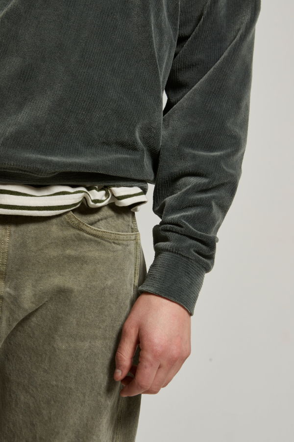 Asher Claude Velour 1/4 Zip Sweatshirt