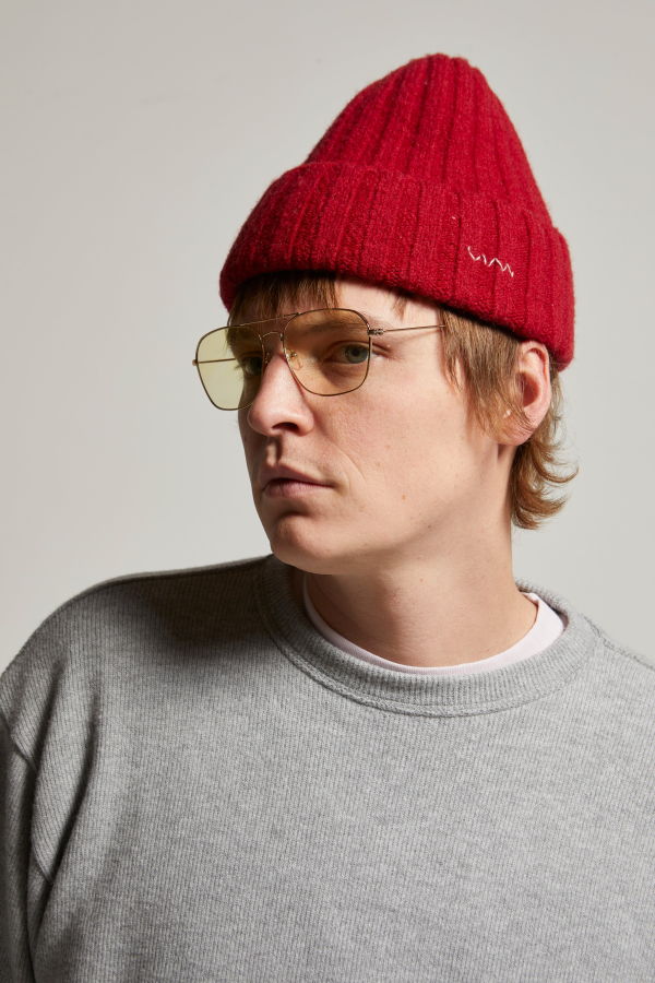 Asher Elio Heather Brushed Fine Sweater Tee - Heather Grey