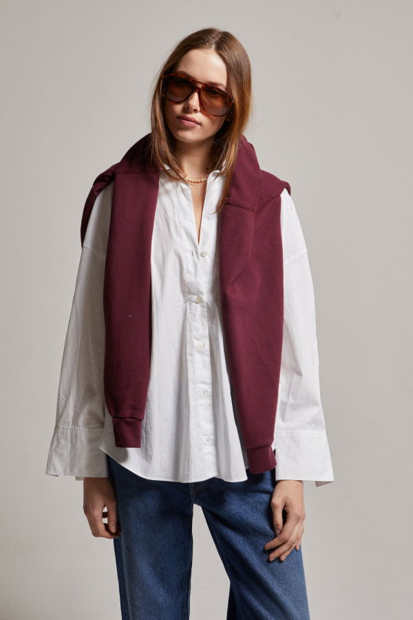 Asher Frankie Poplin Shirt - White