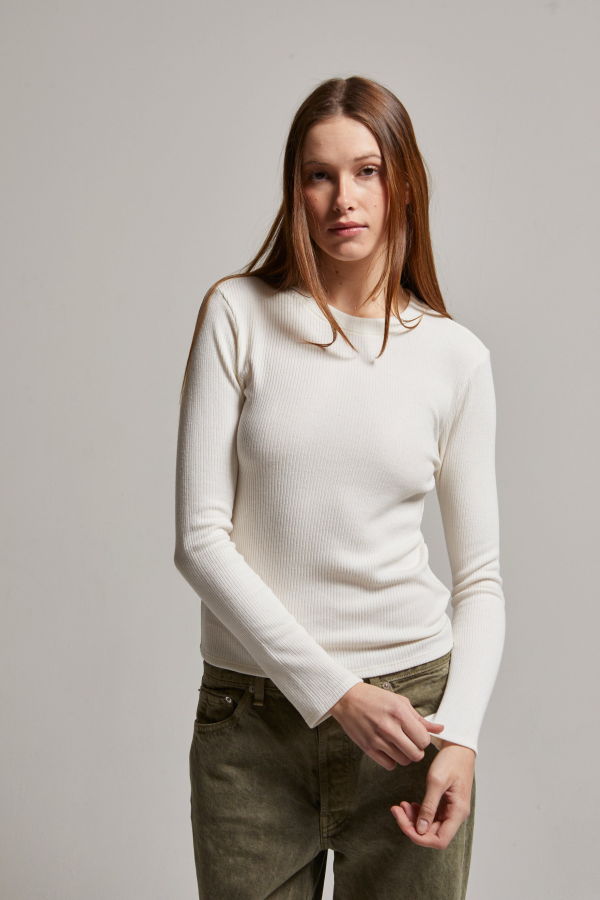 Asher Hannah Ribbed Long Sleeve Tee