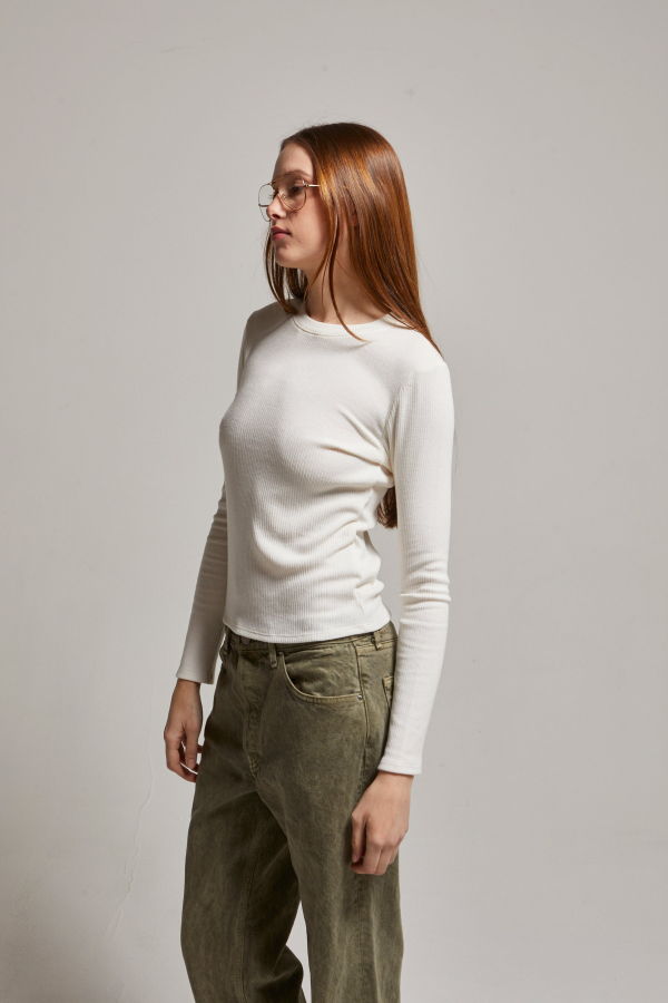 Asher Hannah Ribbed Long Sleeve Tee