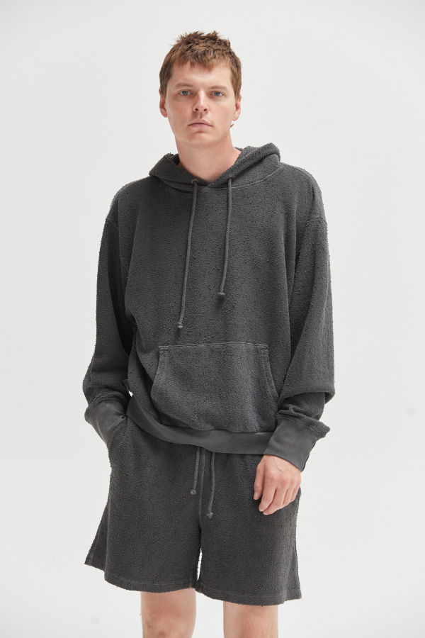 Asher Joseph Boucle Hoodie - Vintage Black