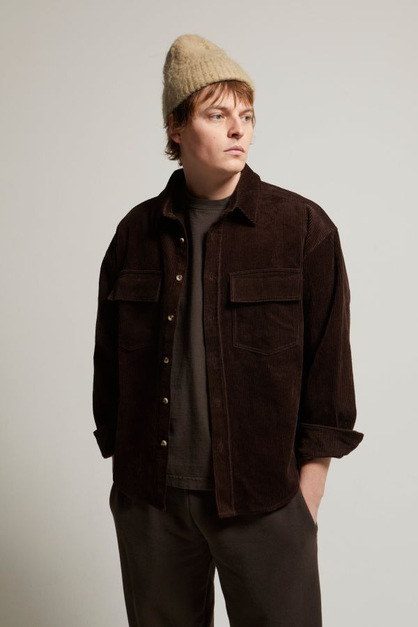 Asher Lorenzo Cord Shirt - Chocolate