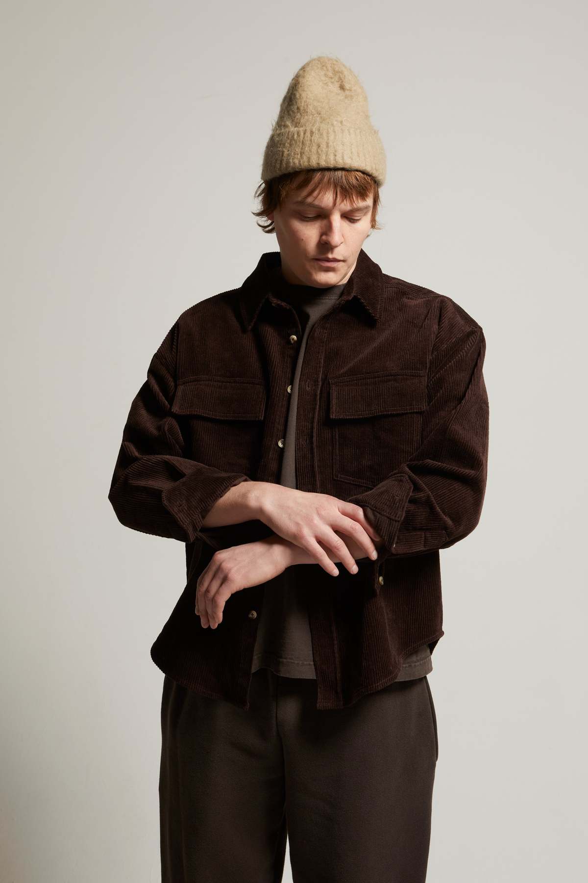 Asher Lorenzo Cord Shirt - Chocolate - Image 4 of 5