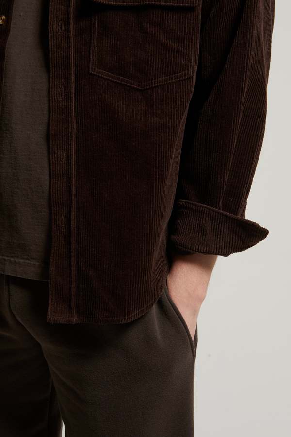 Asher Lorenzo Cord Shirt - Chocolate
