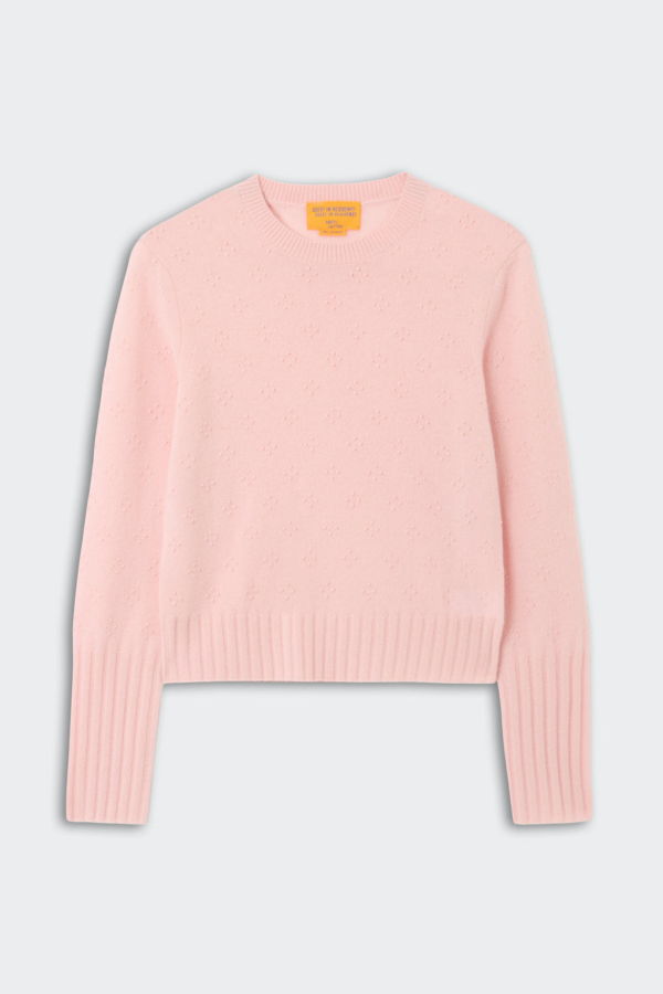 Guest in Residence Compass Shrunken Crew Sweater - Pink