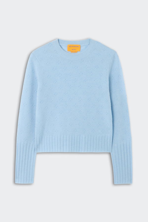 Guest in Residence Compass Shrunken Crew Sweater - Blue
