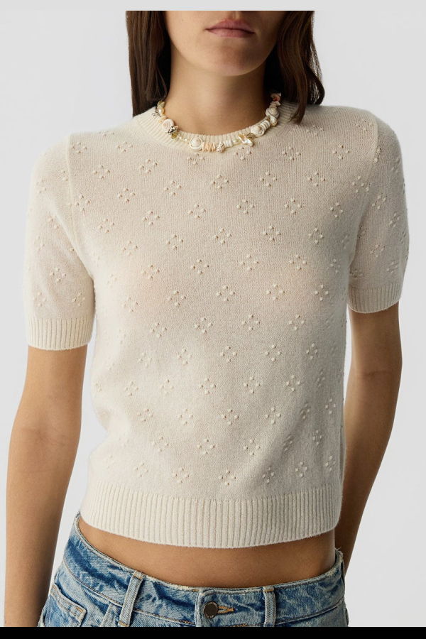 Guest in Residence Compass Sweater Tee Sweater - White