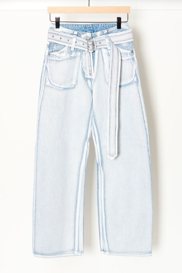 Acne Studios Denim Trousers with Belt - Blue/White