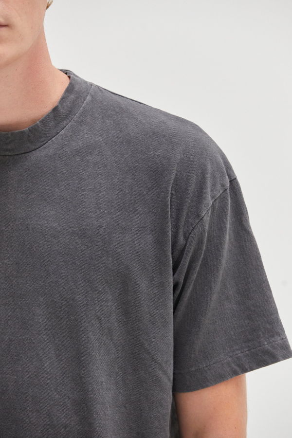 Asher Noah Cotton Linen Tee - Vintage Black