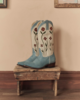 The Great. The Cowboy Boot - Washed Indigo Floral - Thumbnail 1