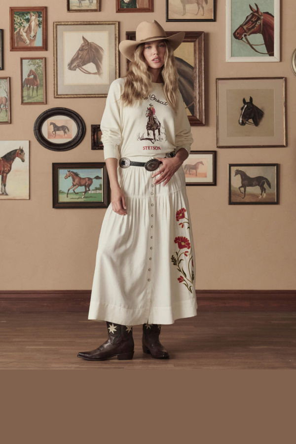 The Great. Tooled Leather Concho Belt - Black & Silver