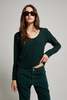 Asher Nora Brushed Sweater Scoop Tee - Forest - Thumbnail 4