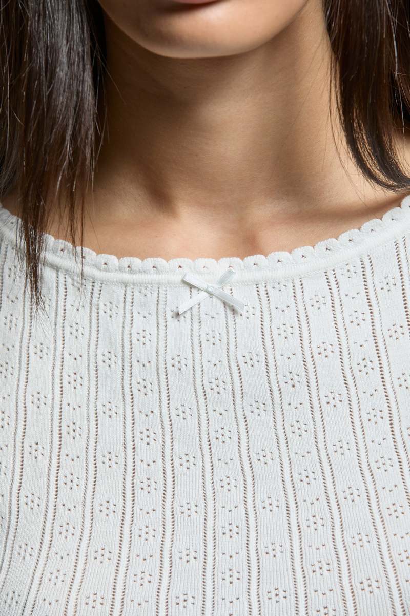 Asher Paisley Pointelle Muscle Tank Top