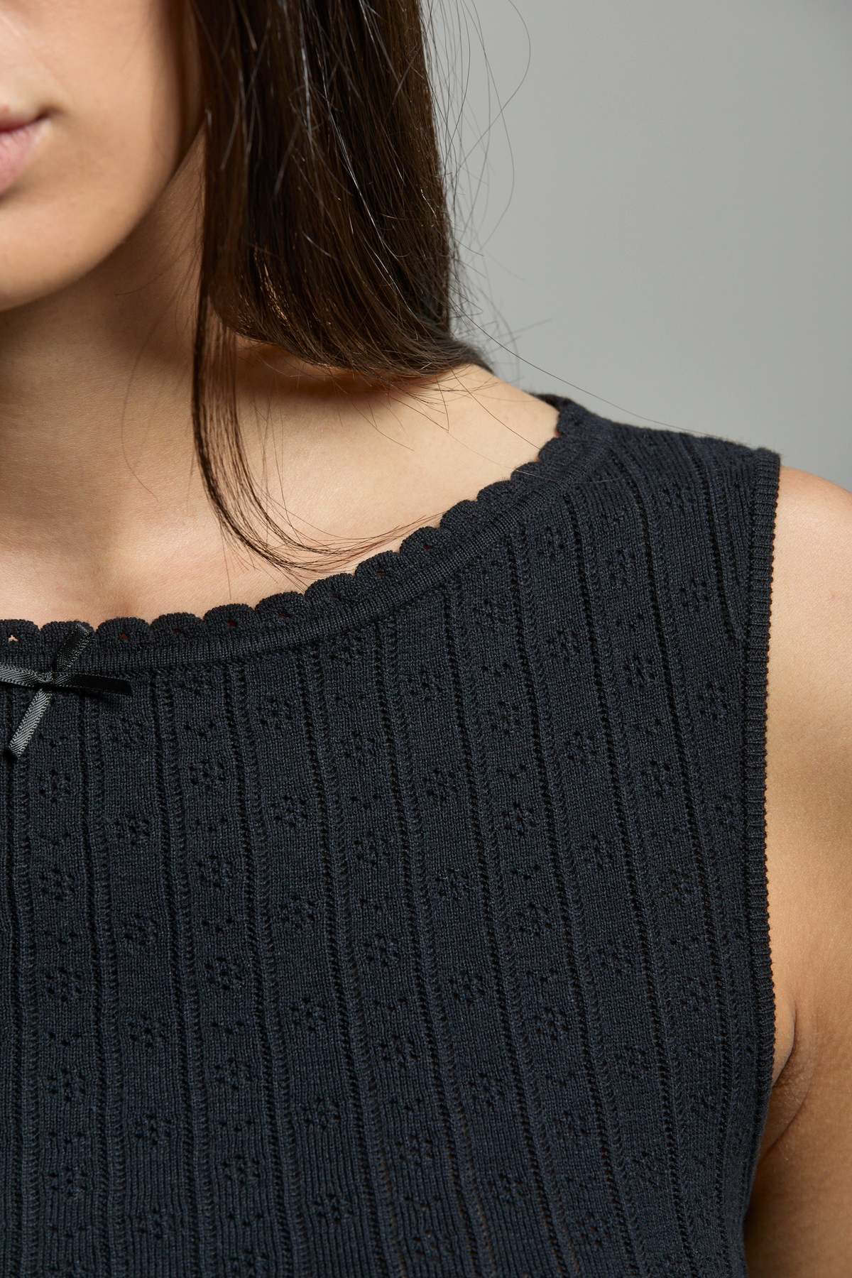 Asher Paisley Pointelle Muscle Tank Top - Image 11 of 11