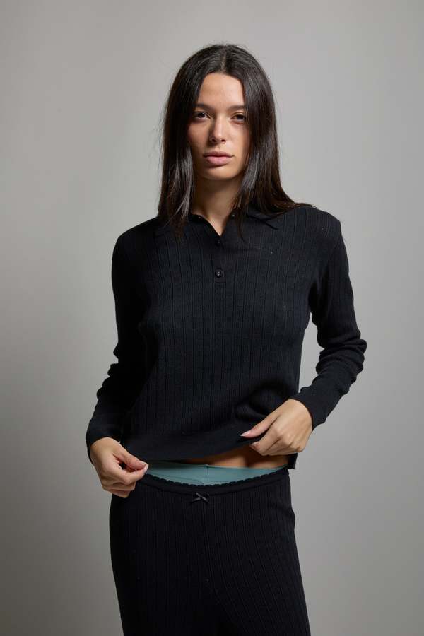 Asher Presley Pointelle Polo Asher Presley Pointelle Polo