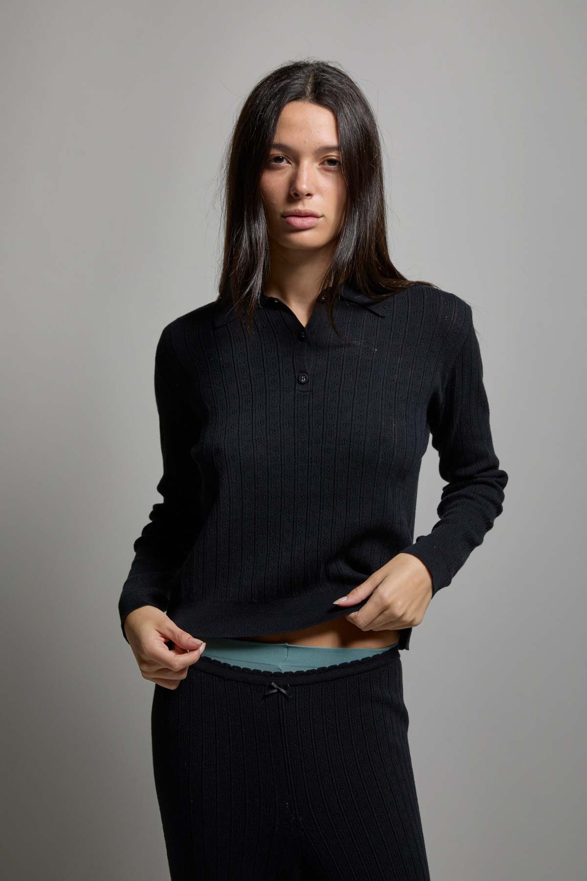 Asher Presley Pointelle Polo - Image 1 of 10